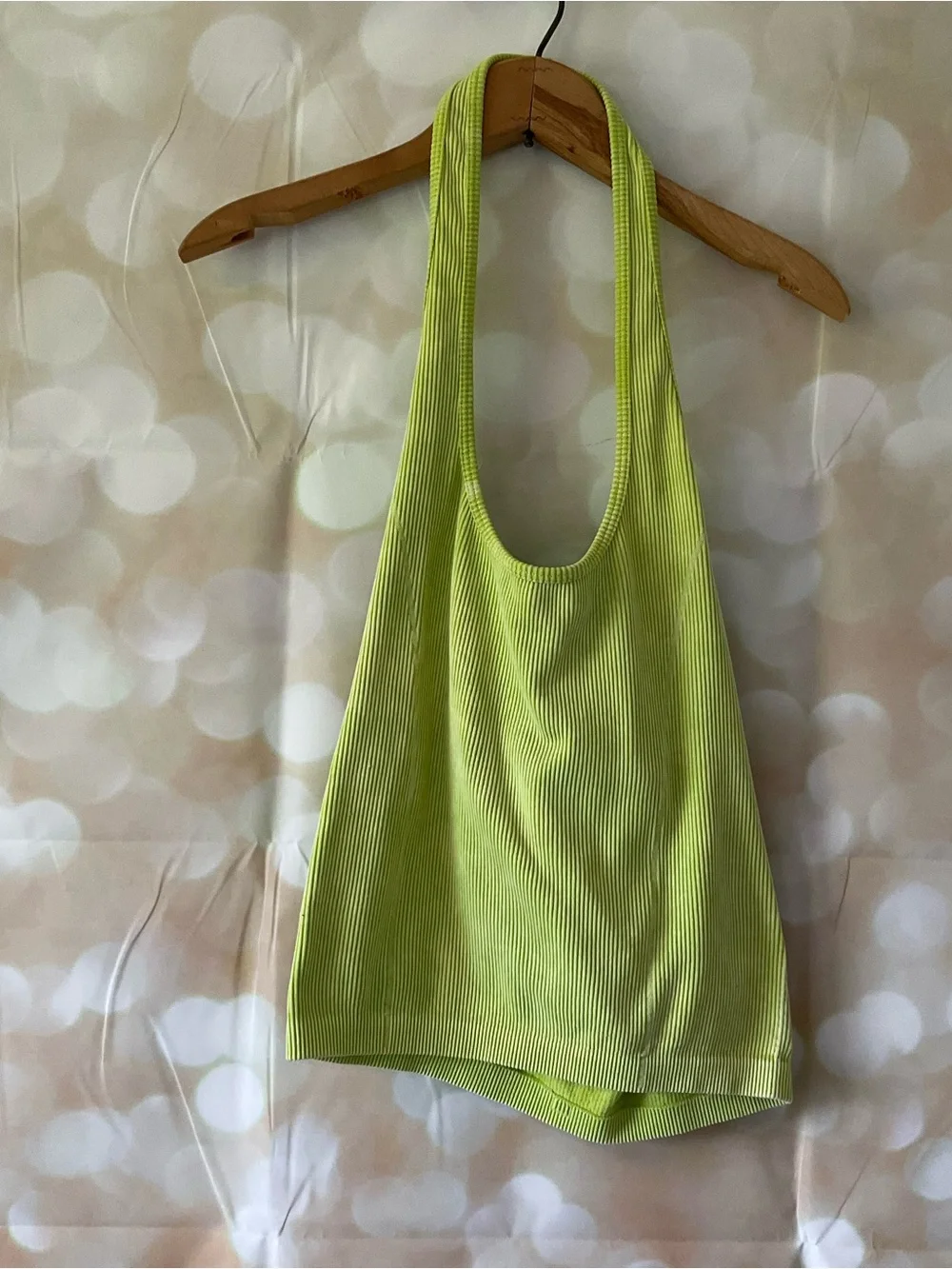 AEO Green Ribbed Halter Top - Picture 2 of 8